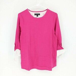 Brooke Shields Timeless 3/4 Sleeve Hi-Low Crew Neck Top Rose Women's Size‎ XS